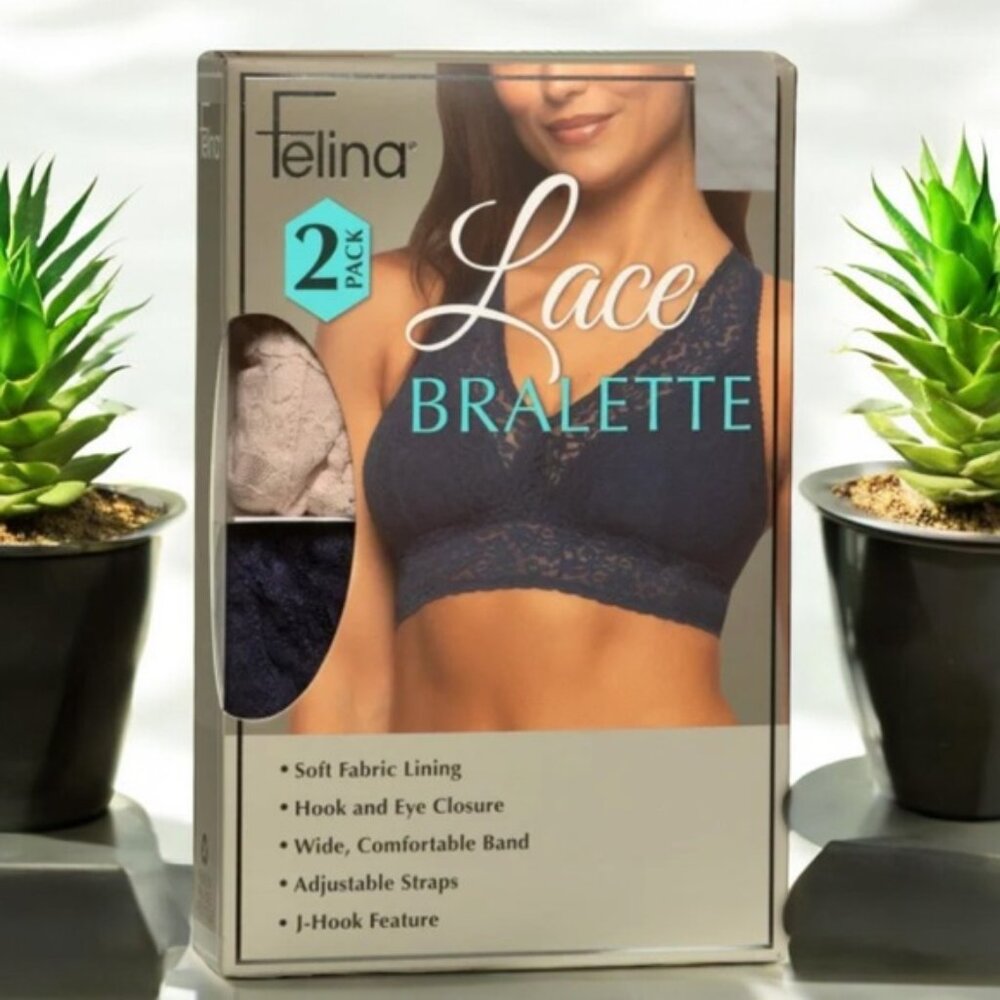 Felina Lace Bralette Pack- 2 Pair - Picture 1 of 2
